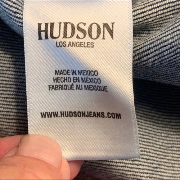 NWT Hudson Button Down Tie Waist Grommet Detail Denim Dress - Picture 14 of 15